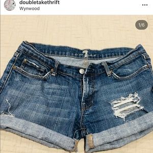 7 for all mankind jean shorts homemade